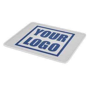 Planche À Découper Logo d'entreprise du plateau de verre