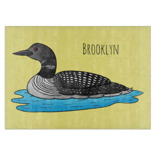 Planche À Découper Loon bird cartoon illustration 