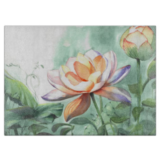 Planche À Découper Lotus Aquarelle