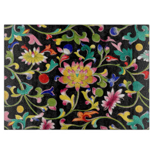 Planche À Découper Lotus Fleurs et Vins