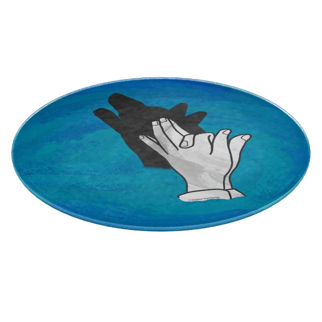 Planche À Découper Loup en bleu (Coin)