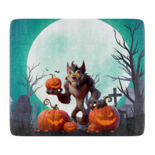 Planche À Découper loup-garou et citrouilles d'Halloween
