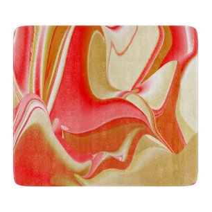 Planche À Découper Love and Gold Abstrait 3D Rainbowart