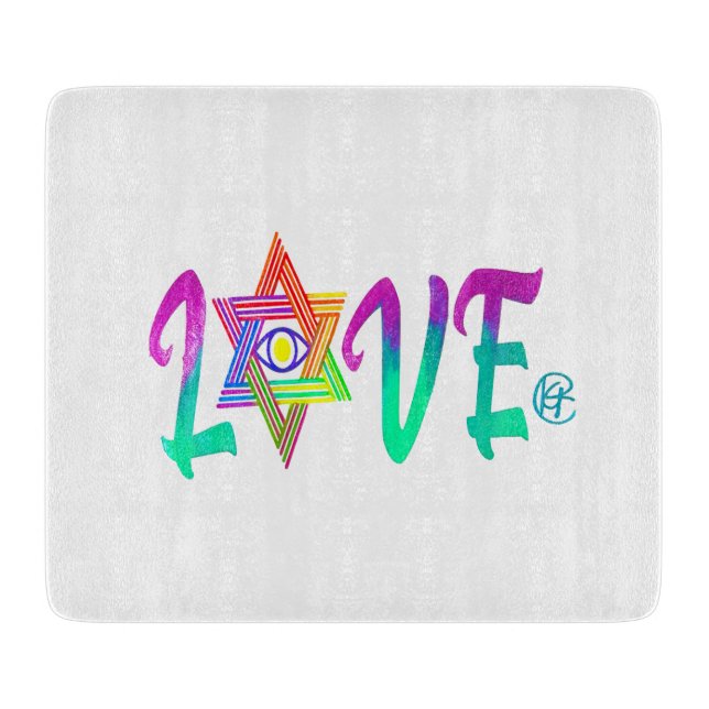 Planche À Découper Love Jewish Evil Eye Star of David Cutting Board (Devant)