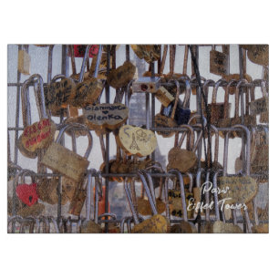Planche À Découper Love Locks et la Tour Eiffel. Paris. France.