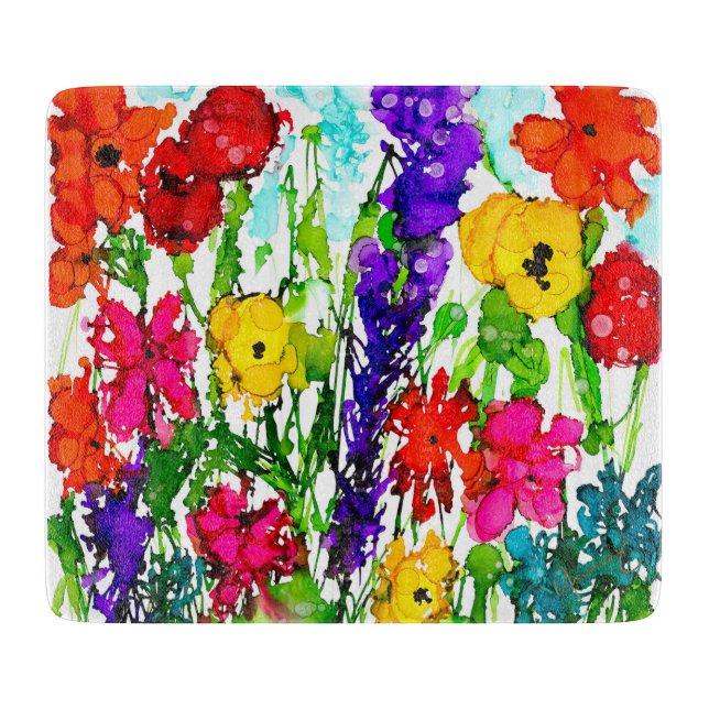 Planche À Découper Lovitude Wildflowers Glass Cutting Board (Devant)