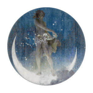 Planche À Découper Luna Goddess at Night Scattering Stars
