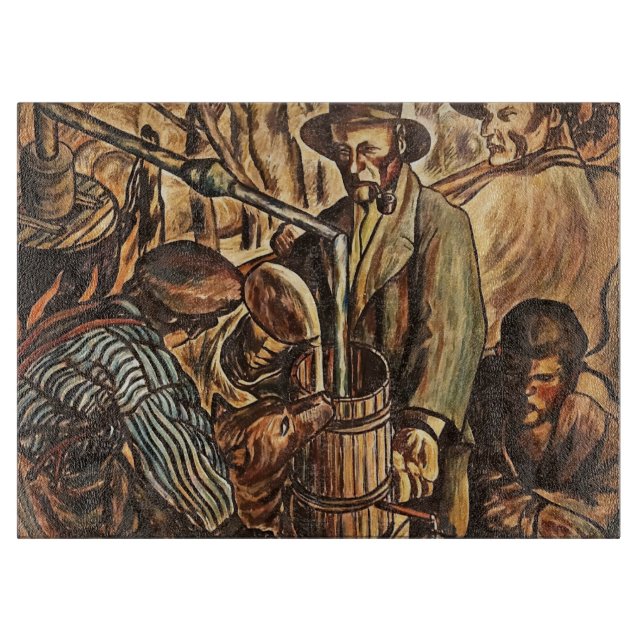 Planche À Découper Lune faisant blanc éclair Whiskey Liqueur (Devant)