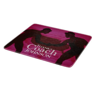 Planche À Découper Lutte Merci Entraîneur Silhouette Rouge