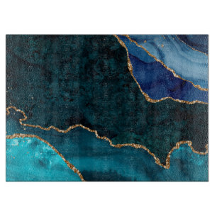Planche À Découper Lux Peacock Agate & Gold