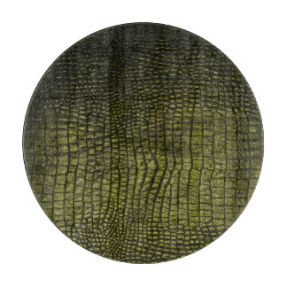 Planche À Découper Luxueuse texture de peau de crocodile foncé.