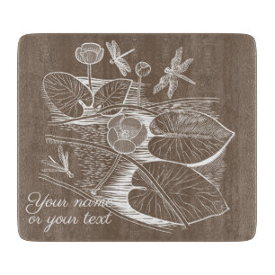 Planche À Découper Lys d'eau marron