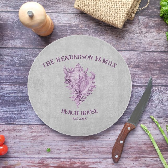 Planche À Découper Magenta Conch Shell Cutting Board (Magenta Conch Shell Personalized Cutting Board)