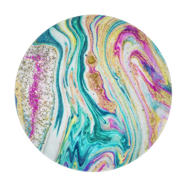 Planche À Découper Magic Marbling : Metallic Paint Design. (Devant)