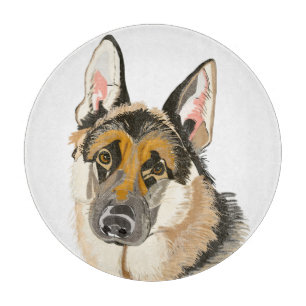 Planche À Découper Magnifique berger allemand, Dessin de chien alsaci