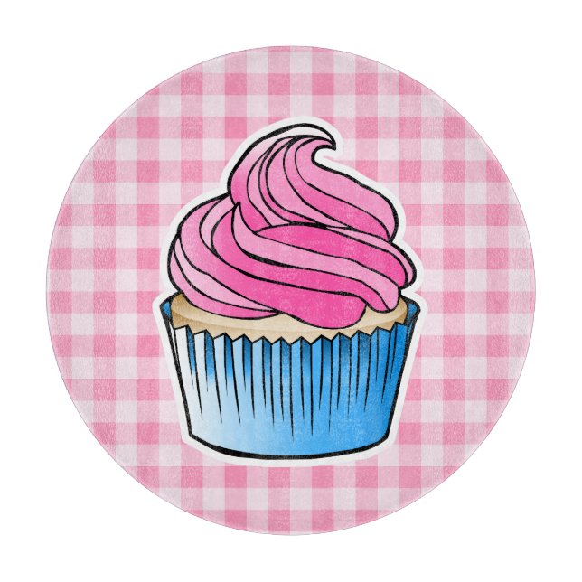 Planche À Découper Magnifique Cupcake Rose (Devant)