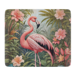Planche À Découper Magnifique oiseau de Flamant rose rose tropical