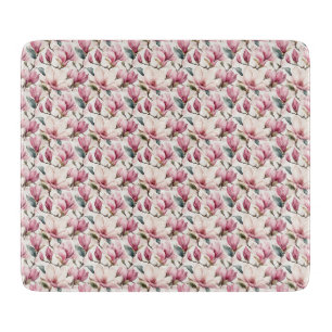 Planche À Découper Magnolias aquarelles féminins gracieux