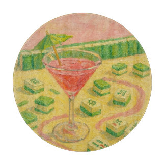 Planche À Découper Mahjong Chic Peinture Cocktail