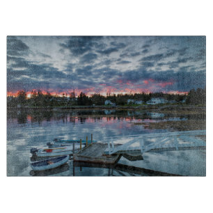 Planche À Découper Maine, Newagen, port au coucher de soleil 2 2