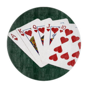 Planche À Découper Mains de poker - Brosse royale - Coeur