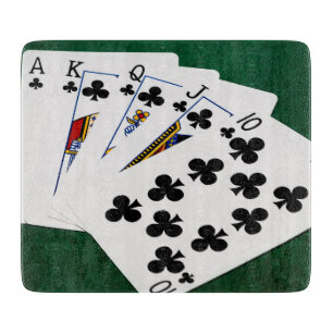 Planche À Découper Mains de poker - Brosse royale - Costume de clubs