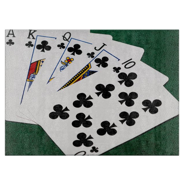 Planche À Découper Mains de poker - Brosse royale - Costume de clubs (Devant)