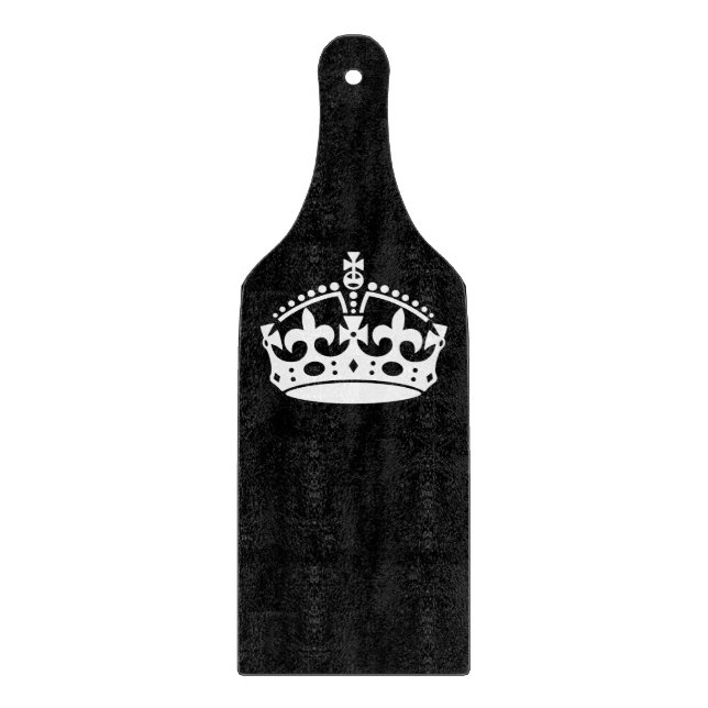 Planche À Découper MAINTENIR LE SYMBOLE DE LA COURONNE CALME en noir (Devant)