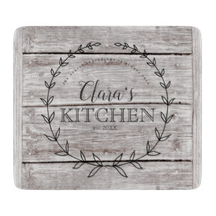 Planche À Découper Maison de ferme personnalisée Bois Patiné rustique