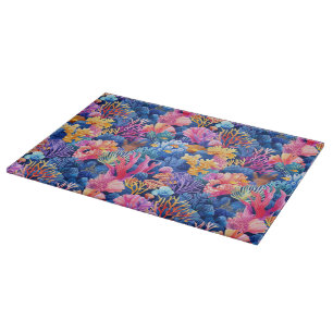 Planche À Découper Maison de plage carrelée corail motif