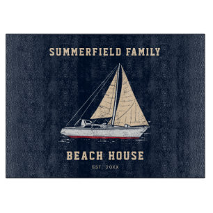 Planche À Découper Maison de plage personnalisée Vacances en famille