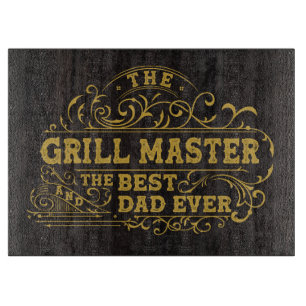 Planche À Découper Maître du Grill et Meilleur Papa de Tous les Temps