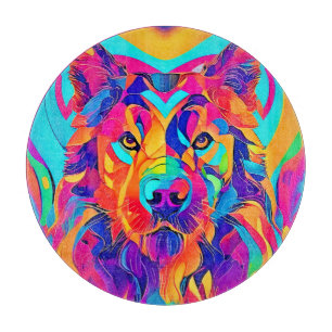 Planche À Découper Majesté du loup psychédélique