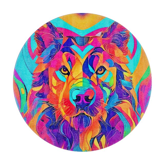 Planche À Découper Majesté du loup psychédélique (Devant)