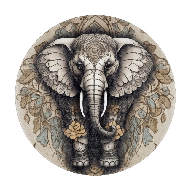 Planche À Découper Majestic Elephant Mandala (Devant)