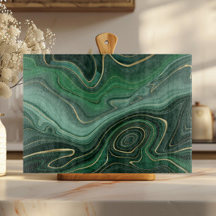 Planche À Découper Malachite Gemme de Vert Or
