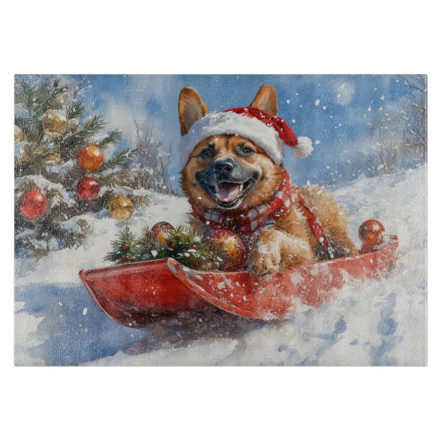 Planche À Découper Malinoi belge dans la boue Laisser neiger Noël (Devant)