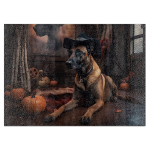 Planche À Découper Malinois Belge Citrouilles Halloween Épouvantable