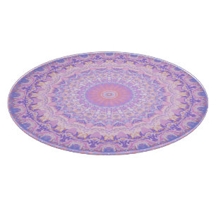 Planche À Découper Mandala bohème complexe aux couleurs psychédélique