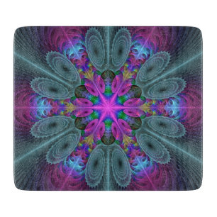Planche À Découper Mandala De Centre Coloré Fractage Art Avec Rose