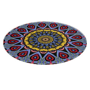 Planche À Découper Mandala Trippy Rétro Hippie Boho Chic Bohémien
