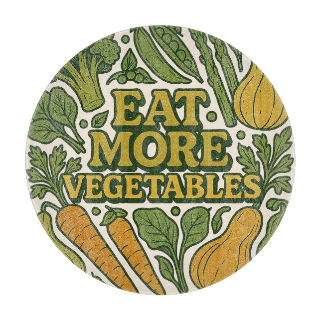 Planche À Découper Mangez plus de légumes jardiniers Art (Devant)