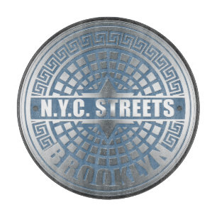 Planche À Découper Manhole Cover Brooklyn Blue