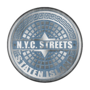 Planche À Découper Manhole Staten Island Blue