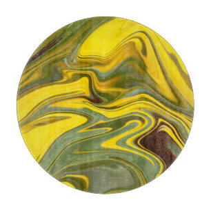 Planche À Découper Marble Waves Yellow Digital Paper-55448