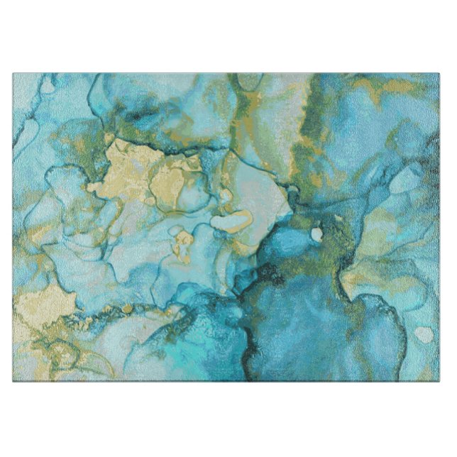 Planche À Découper Marbre Bleu Et Or (Devant)