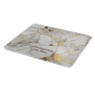 Planche À Découper Marbre d'or Faux établi personnalisé