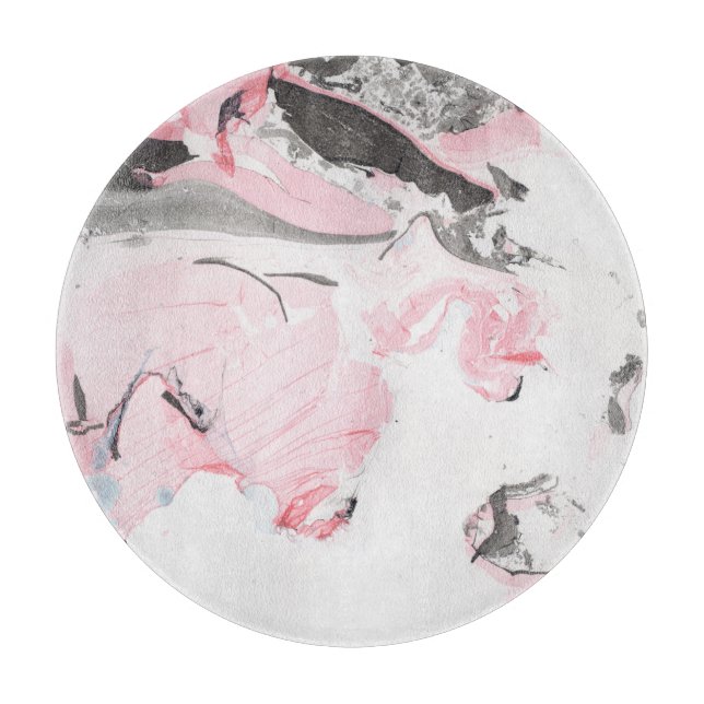 Planche À Découper Marbre noir rose : main tirée (Devant)