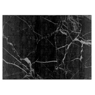 Planche À Découper Marbre veiné noir et argent