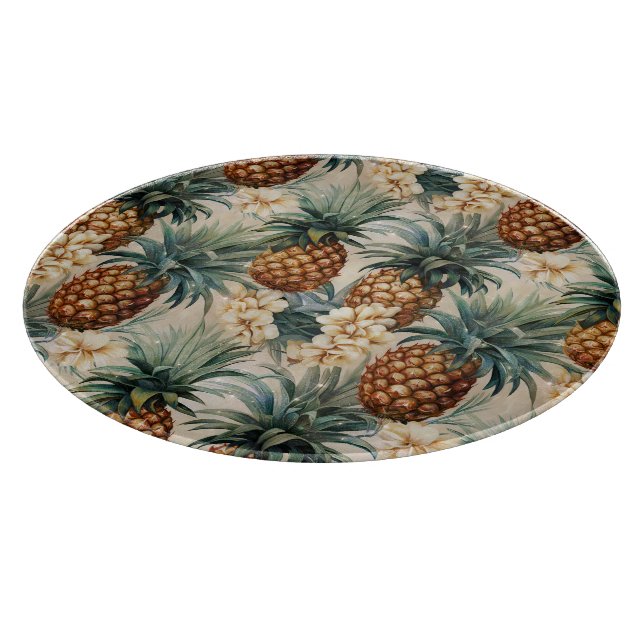 Planche À Découper Mariage floral de l'ananas tropical (Coin)